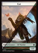 Cat Token  // Elf Warrior Token TFDN 