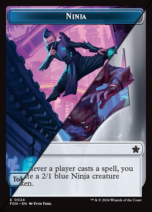Ninja Token  // Kaito, Cunning Infiltrator Emblem Token TFDN  [Foil]