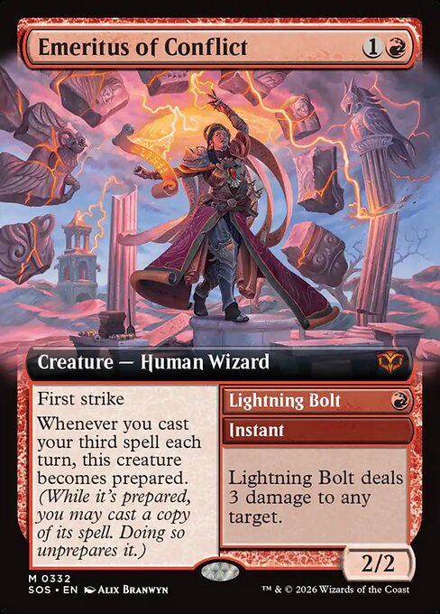 Emeritus of Conflict // Lightning Bolt [Extended Artwork Foil]