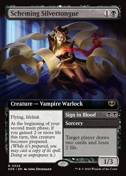 Scheming Silvertongue // Sign in Blood [Extended Artwork Foil]