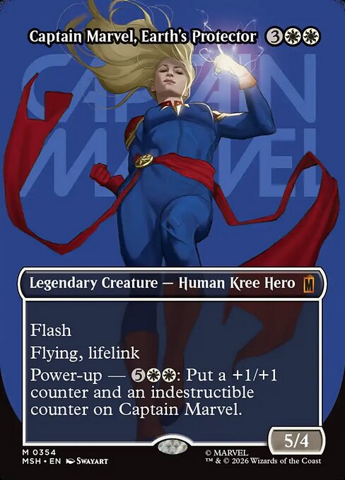 Captain Marvel, Earth's Protector [Borderless Logo Foil]