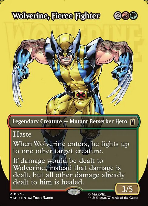 Wolverine, Fierce Fighter [Borderless Logo]