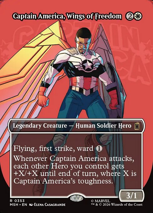 Captain America, Wings of Freedom [Borderless Logo]