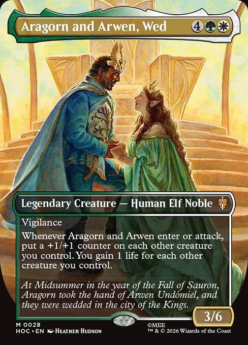 Aragorn and Arwen, Wed [Borderless Classic Artist Foil]