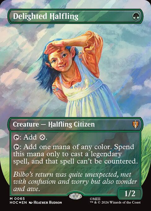 Delighted Halfling [Borderless Classic Artist Surge Foil]