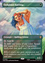 Delighted Halfling [Borderless Classic Artist Surge Foil]