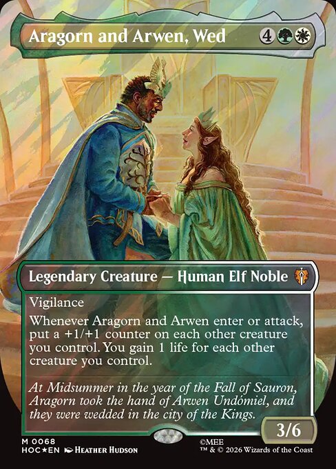 Aragorn and Arwen, Wed [Borderless Classic Artist Surge Foil]