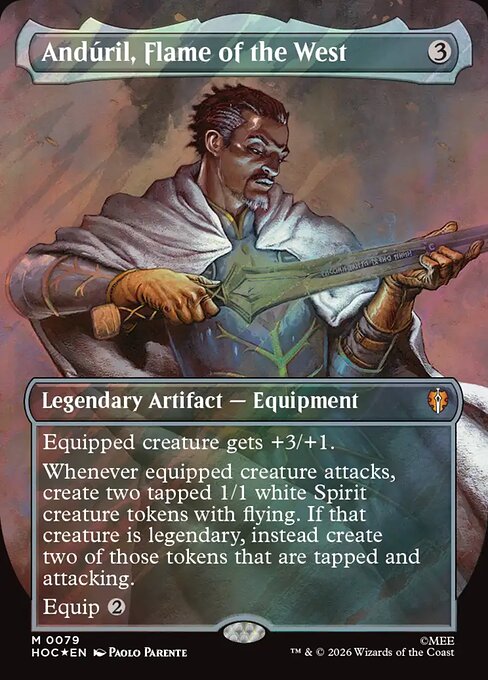 Andúril, Flame of the West [Borderless Classic Artist Surge Foil]