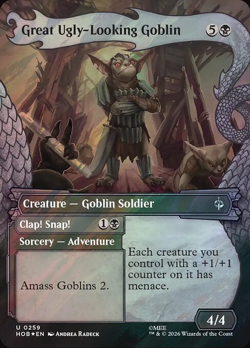 Great Ugly-Looking Goblin // Clap! Snap! [Dragon Hoard Frame Surge Foil]