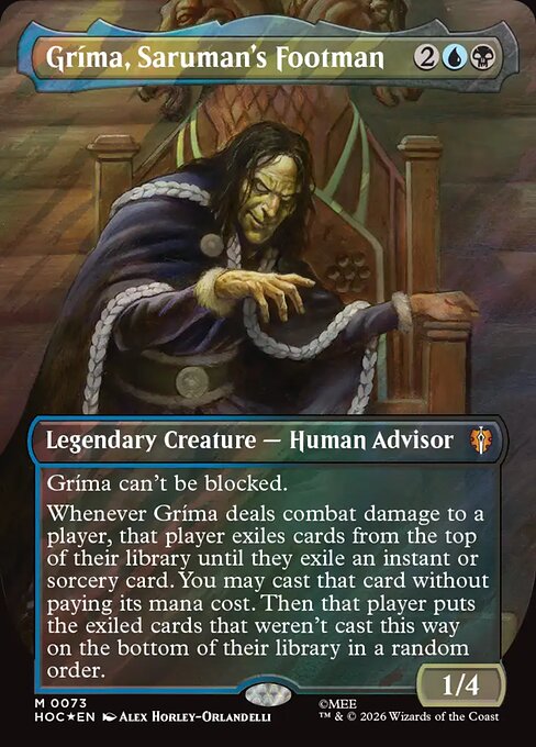Gríma, Saruman's Footman [Borderless Classic Artist Surge Foil]