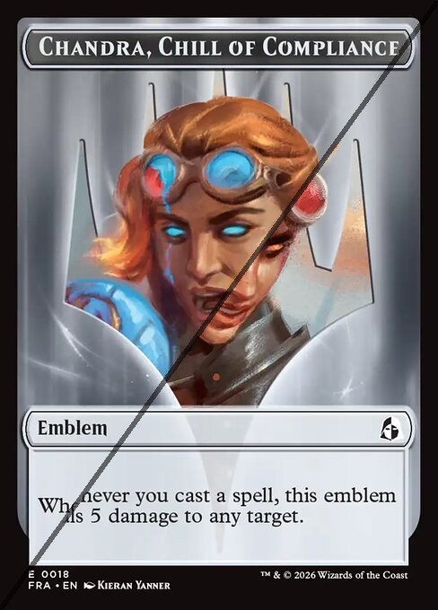 Chandra, Chill of Compliance Emblem Token  // Chandra, Torch of Defiance Emblem Token TFRA 