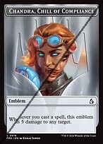 Chandra, Chill of Compliance Emblem Token  // Chandra, Torch of Defiance Emblem Token TFRA 