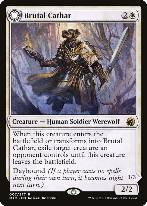 Brutal Cathar // Moonrage Brute [Foil]