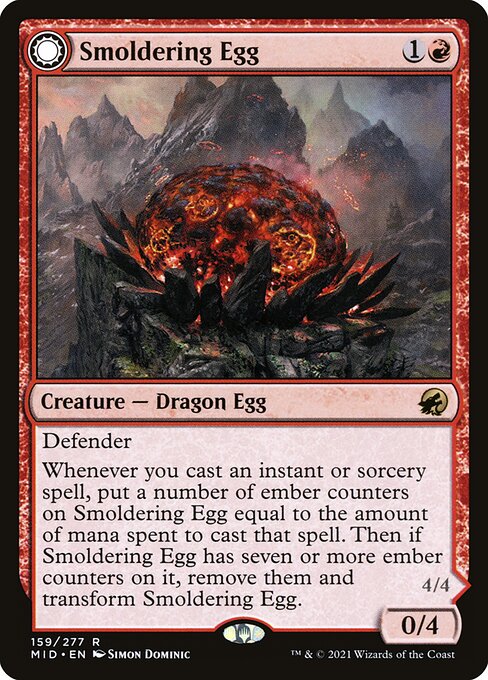 Smoldering Egg // Ashmouth Dragon [Foil]