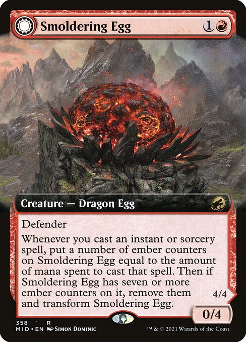 Smoldering Egg // Ashmouth Dragon [Extended Artwork]