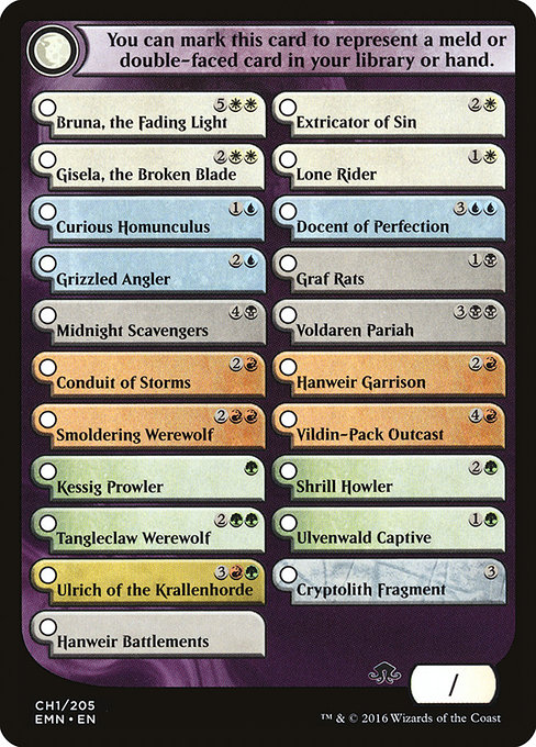 Eldritch Moon Checklist Token TEMN