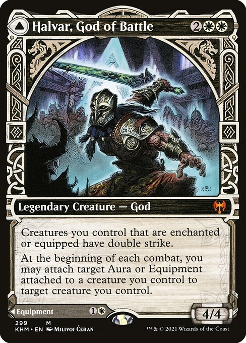 Halvar, God of Battle // Sword of the Realms [Showcase Foil]