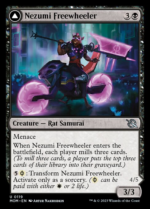 Nezumi Freewheeler // Hideous Fleshwheeler [Foil]