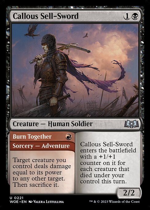 Callous Sell-Sword // Burn Together [Foil]