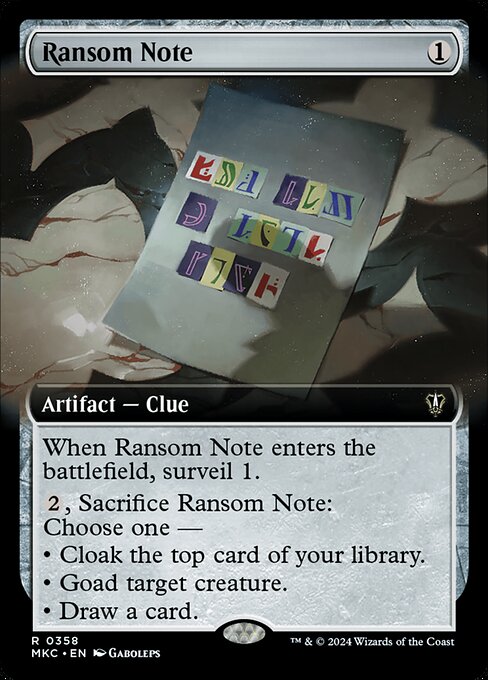 Ransom Note [Extended Artwork Foil]